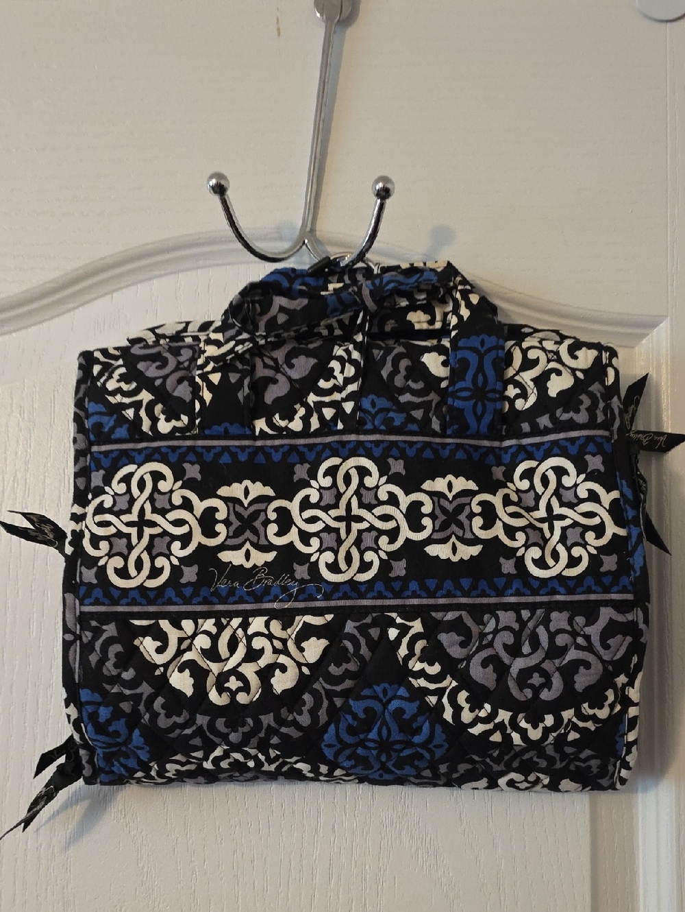 Vera Bradley Hanging Travel Organizer in Blue, Black & White - Picture 2 of 2